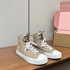 미우미우 MIUMIU 워싱 데님 하이탑 스니커즈 MU014818